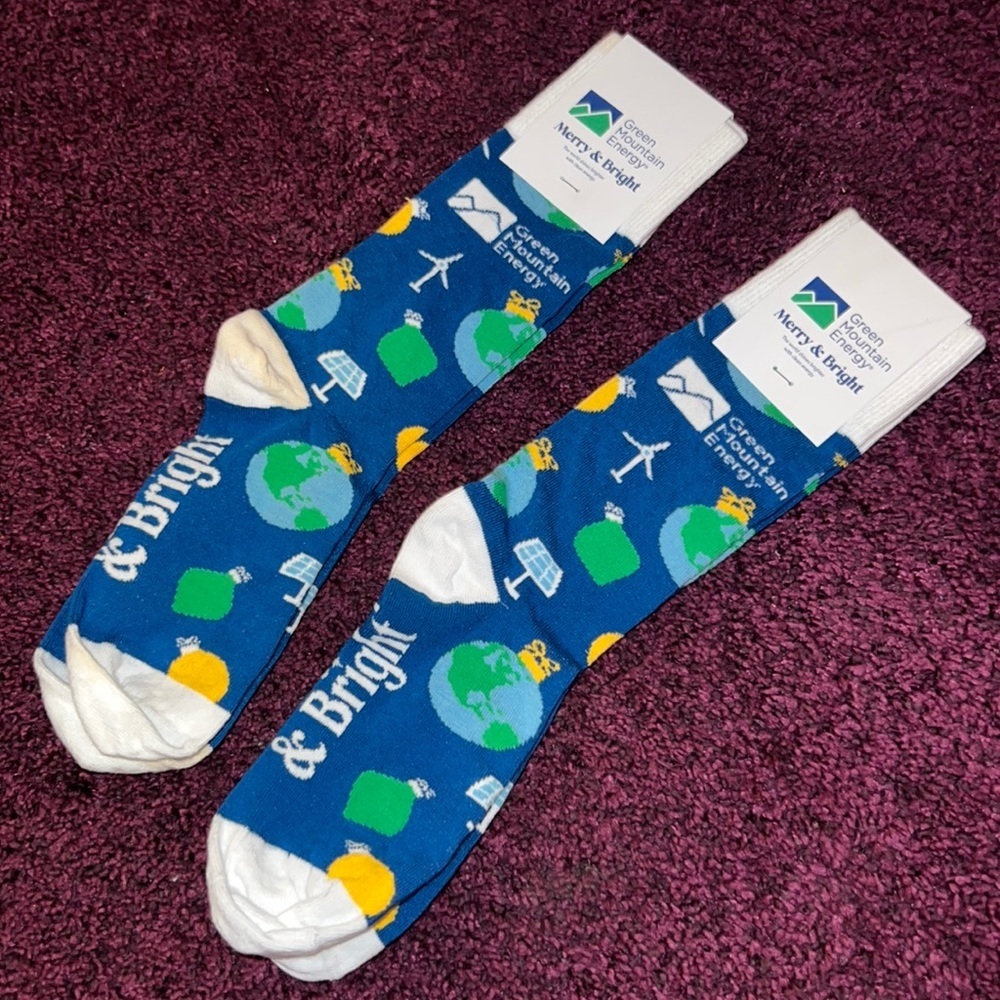Sock Club blue yellow green white socks 🧦 cotton nylon lycra unisex tall socks‌